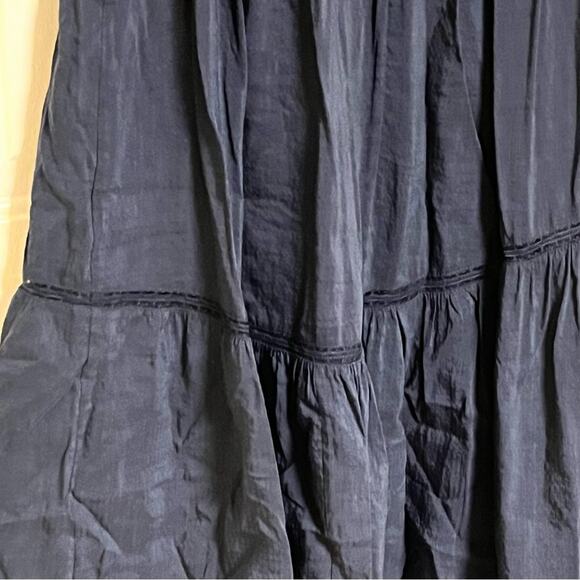 Frame Linen Blue Asymmetrical Tiered Cocktail Dress small has flaw - Picture 11 of 16